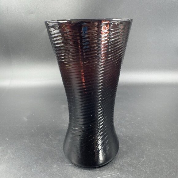 Venetian Hand Blown Art Glass Tumbler Drinking Glasses Cups Amethyst Optic Set 2 - Picture 12 of 13